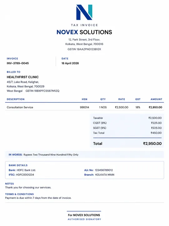 Smart Billing India invoice template